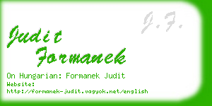 judit formanek business card